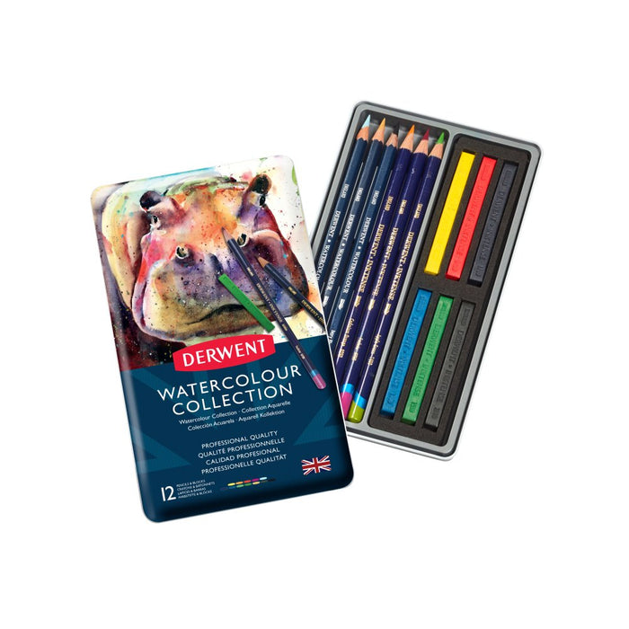 Set 12 lápices y barras Watercolour collection - Derwent