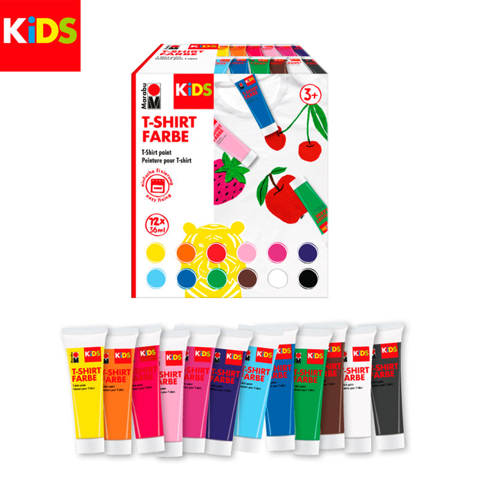 Set pintura para camisetas Marabu Kids 12x36ml