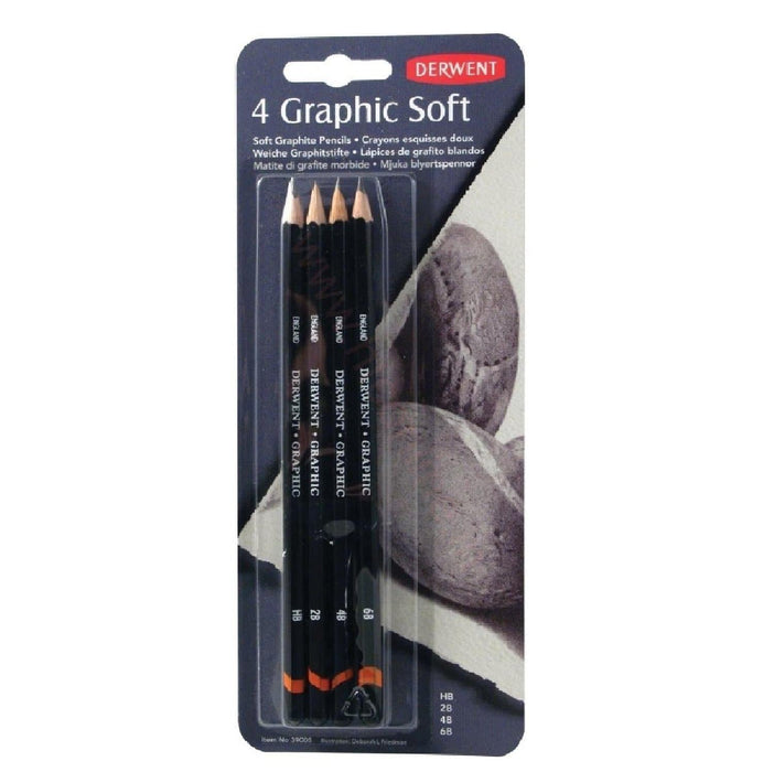 Derwent - Graphic Soft Pencil Blister 4 Unidades