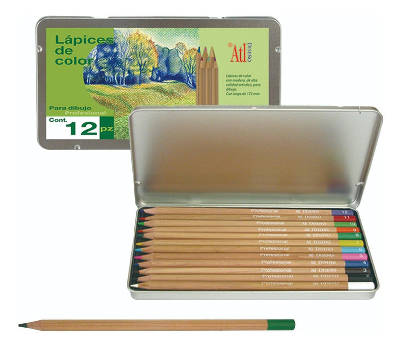 Est. metalico Lapices de color prof.c/12
