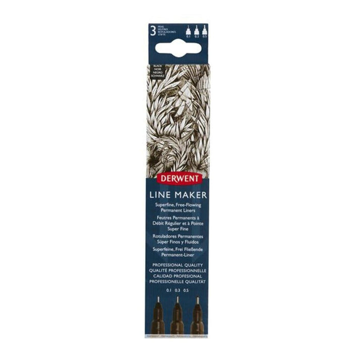 Derwent - Line Maker Black 3 Unidades Set Nº 1