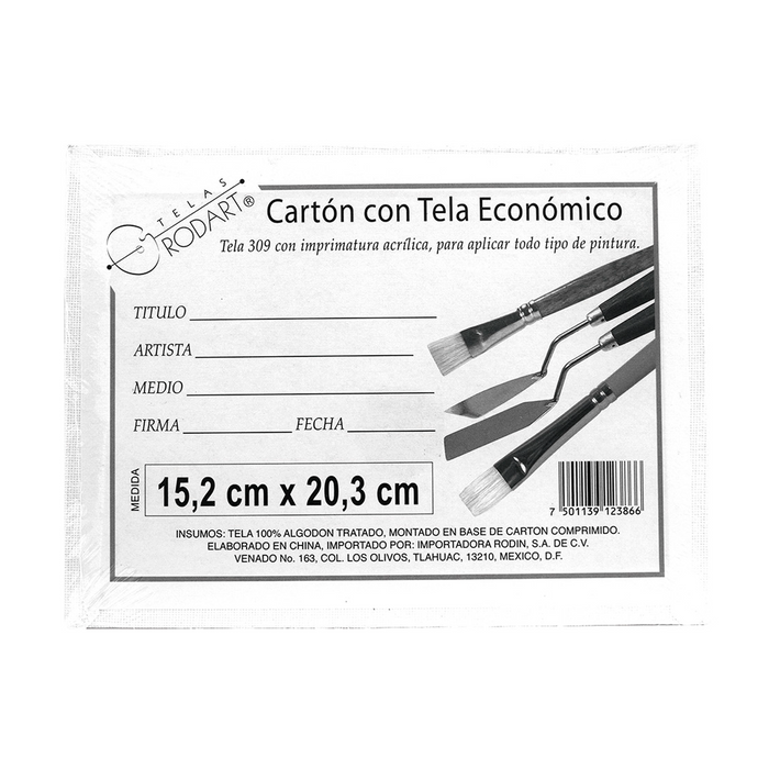 Tablilla entelada algodón Rodart 15x20cm