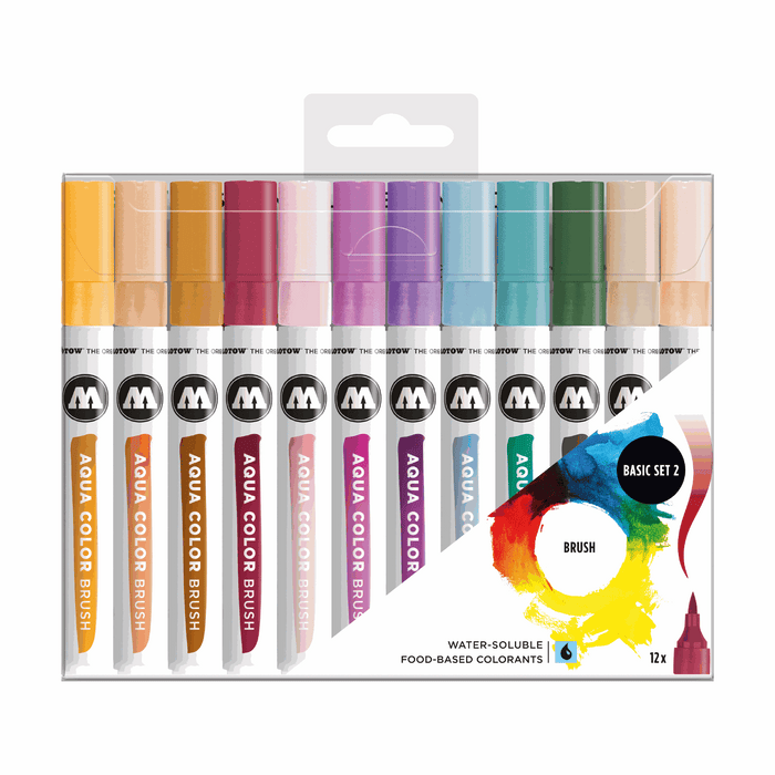 MOLOTOW - AQUA COLOR BRUSH SET 2 12 UNIDADES