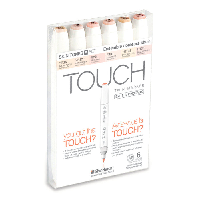 Set con 6 Rotuladores tonos Piel A TOUCH Twin Brush