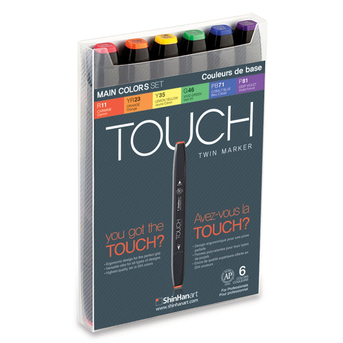 Set 6 rotuladores TWIN TOUCH colores básicos