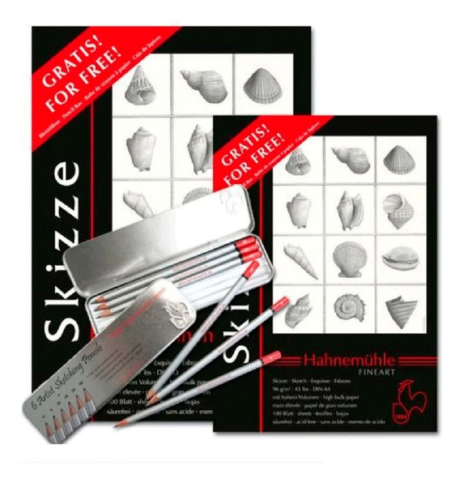 SKETCH PAD C/2 96 GMS A4 C/100 HJS + CAJA DE LAPIZ GRADUADO C/6 GRATIS