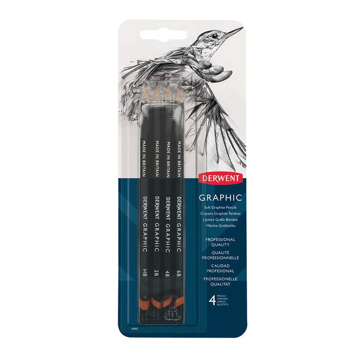 Derwent - Graphic Soft Pencil Blister 4 Unidades