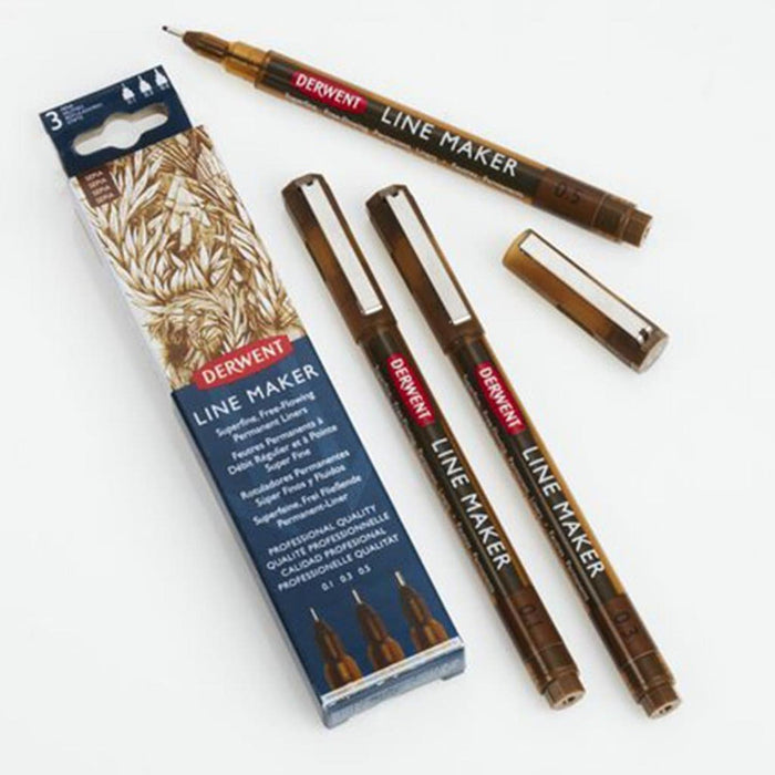 Derwent - Line Maker SEPIA 3 Unidades Set