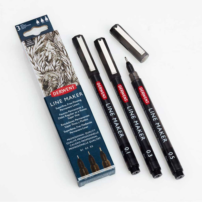 Derwent - Line Maker Black 3 Unidades Set Nº 1