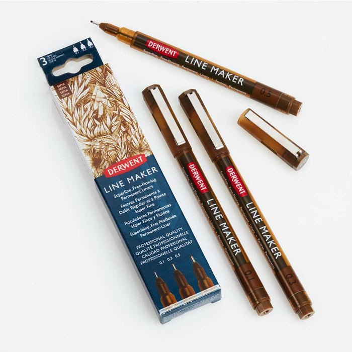 Derwent - Line Maker SEPIA 3 Unidades Set