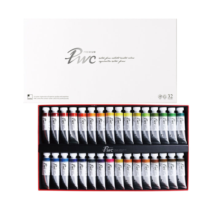 ShinHan - Set De Acuarela Extra Fina PWC con 32 Tubos de 15ml