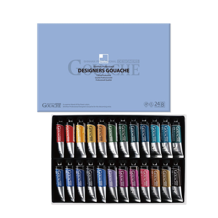 ShinHan - Set B Gouache con 24 Tubos de 15ml