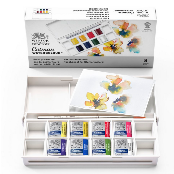 W&N Acuarelas CWC Set Bolsillo 8 Medio Godets - Floral