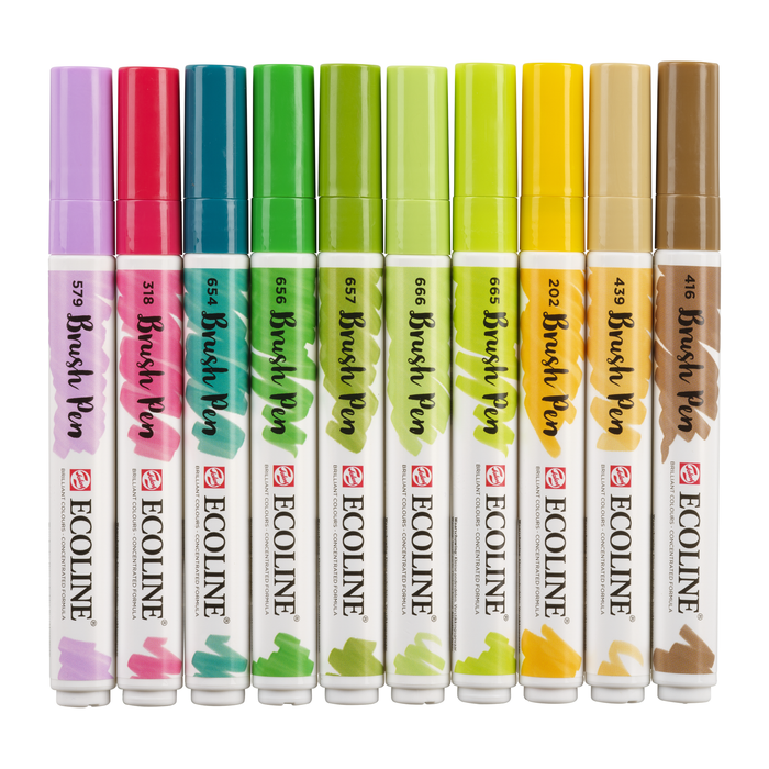 Royal Talens - Set Rotulador Acuarela Ecoline Brush Pen Botanico 10 unidades