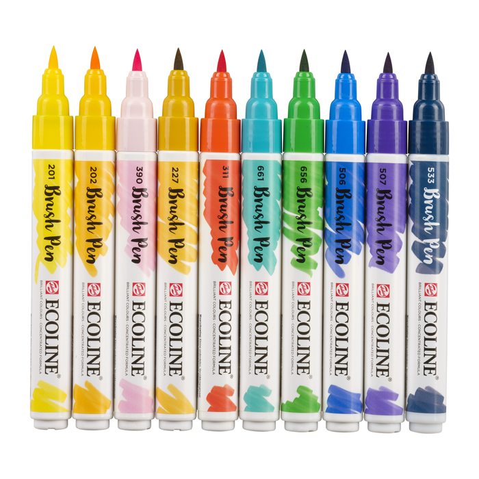 Royal Talens - Set Rotulador Acuarela Ecoline Brush Pen ilustracion 10 unidades