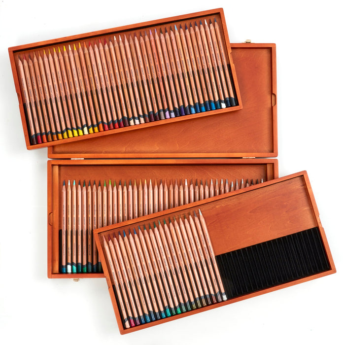 DERWENT - LIGHTFAST BASE DE ACEITE CAJA DE MADERA CON  100 COLORES