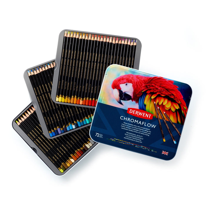 DERWENT - SET LÁPICES CHROMAFLOW BASE CERA 72 UNIDADES
