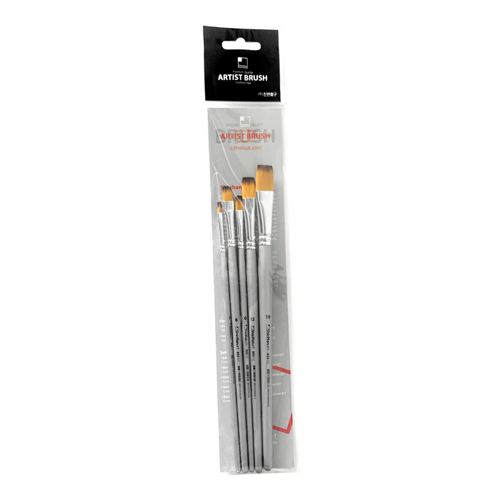 ShinHan Artist 855NS Set 5 Pinceles Planos (Nº 2, 6, 8, 12, 16)
