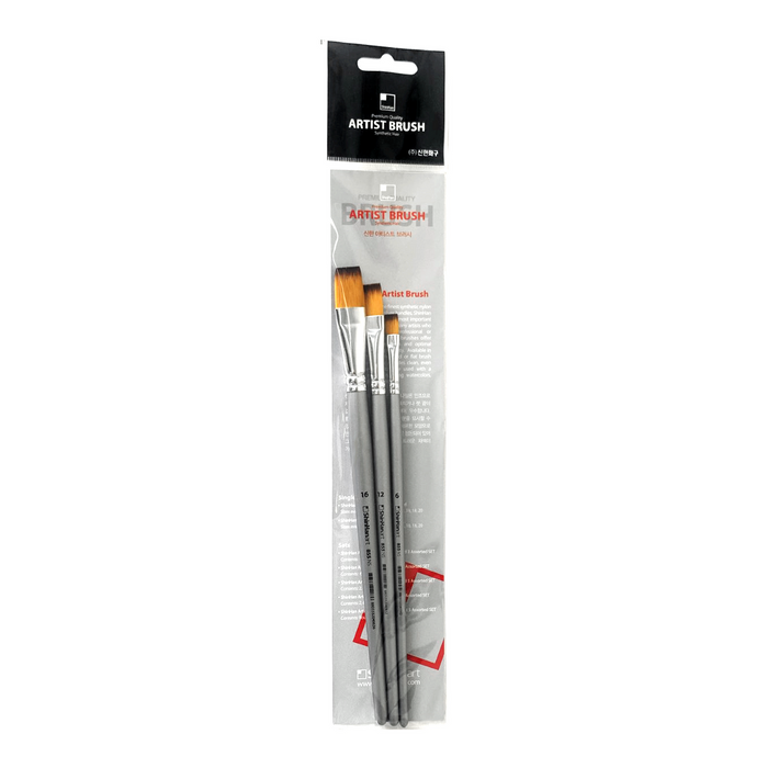 ShinHan Artist 855NS Set 3 Pinceles Planos (Nº 6, 12, 16)