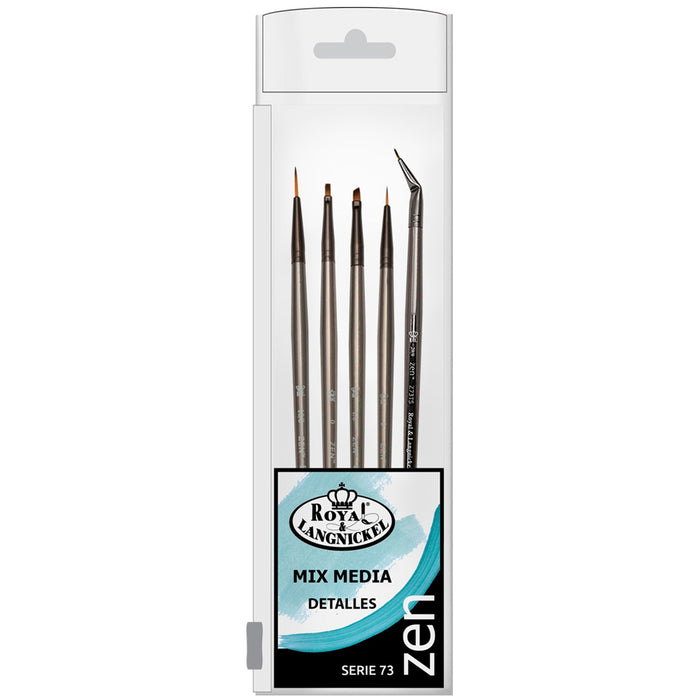 SET BÁSICO 5 PINCELES PARA MICRO DETALLES / SINTÉTICO ZEN R&L SERIE 73