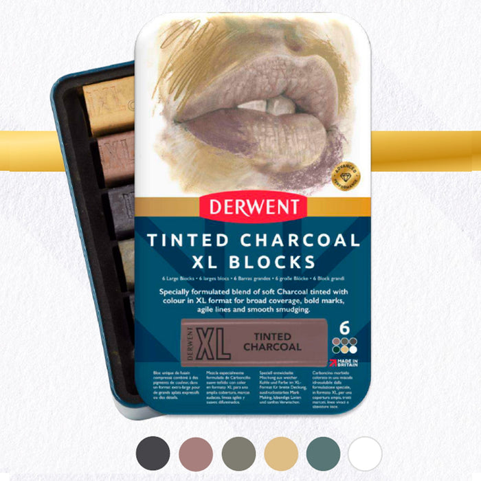 DERWENT - SET TINTED CHARCOAL 6 XL BLOCKS