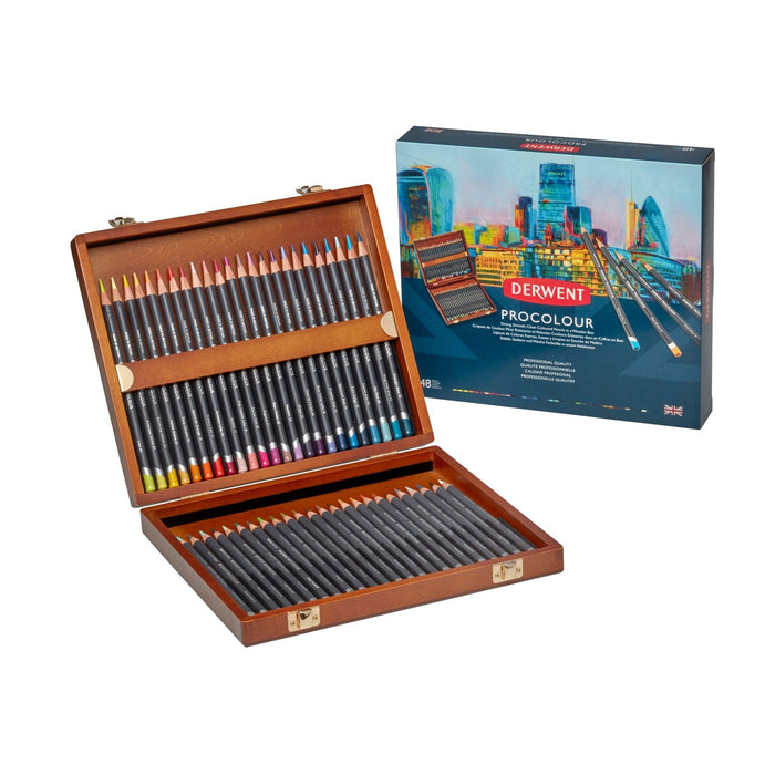 Caja de madera con 48 colores Derwent Procolour