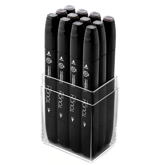 Set 12 rotuladores TWIN TOUCH Grises cálidos