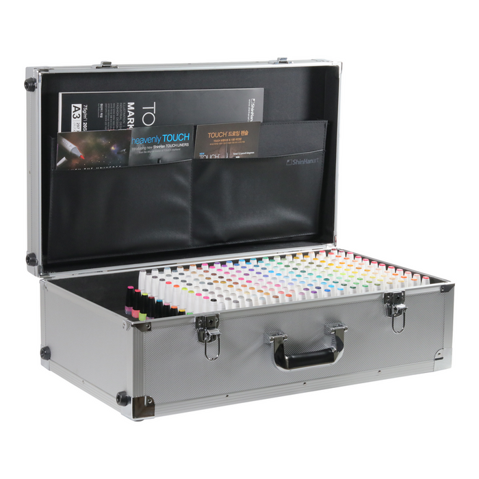 Maletín de aluminio con 204 rotuladores TOUCH TWIN BRUSH