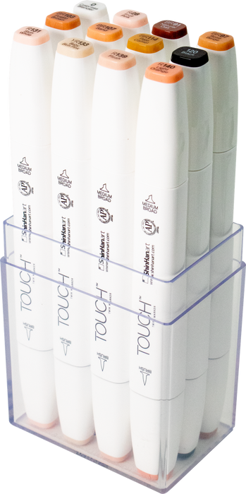 Set con 12 rotuladores tontos piel TOUCH Twin Brush