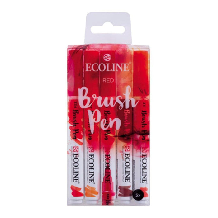 Royal Talens - Set Rotulador Acuarela Ecoline Brush Pen Rojo 5 unidades