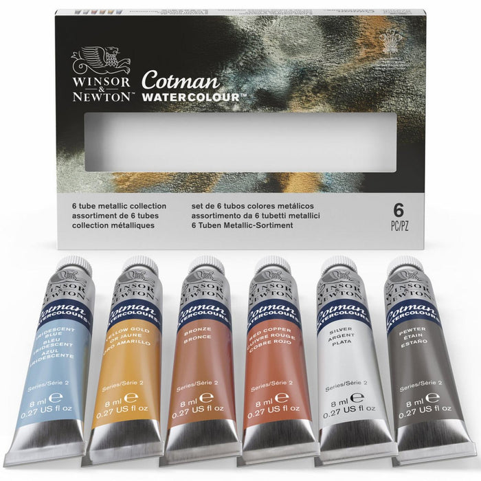 W&N Acuarelas CWC Set 6 Tubos 8ml Colores Metalicos