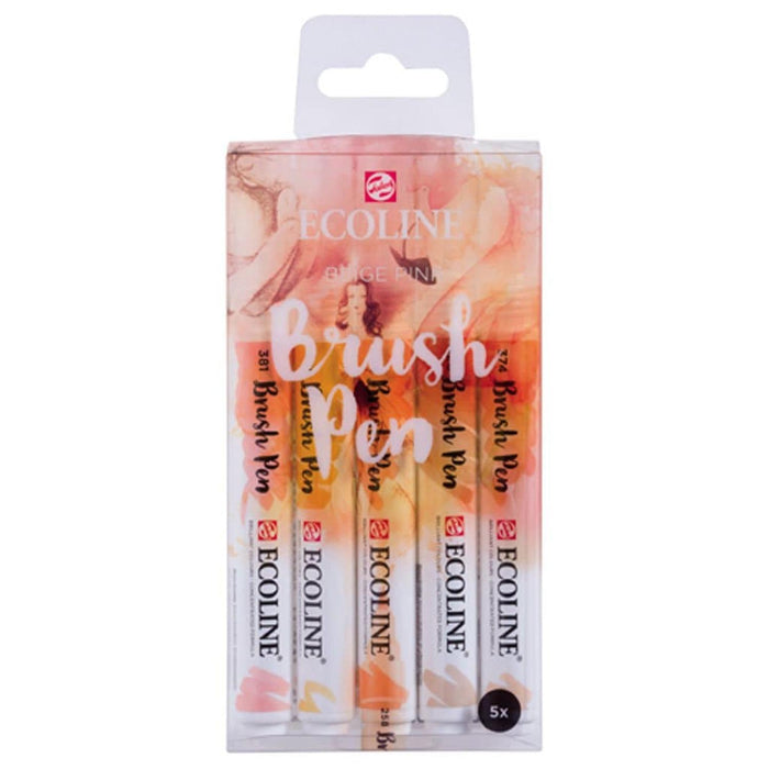 Royal Talens - Set Rotulador Acuarela Ecoline Brush Pen Beige Rosa 5 unidades