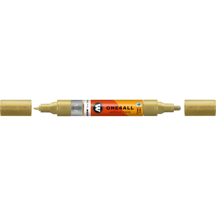 Rotulador acrílico doble punta One4All Twin - Molotow Metallic Gold 228