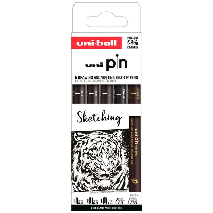 Set 5 rotuladores calibrados uni Pin Sketching
