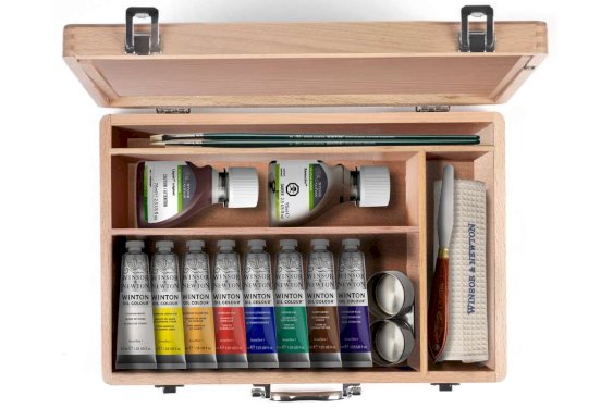 Winsor & Newton Caja de madera Óleos Winton 8x37ml