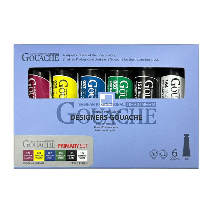 Set de Gouache profesional 6 colores primarios 15ml - ShinHan