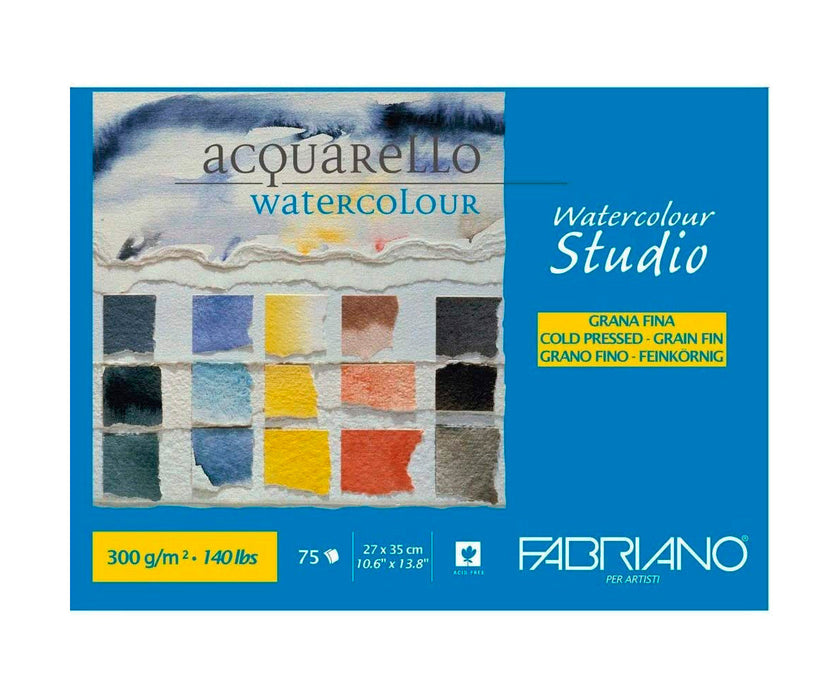 Bloc Jumbo encolado 1 lado 27x35 300 g 75 hojas grano fino Fabriano Watercolour Studio