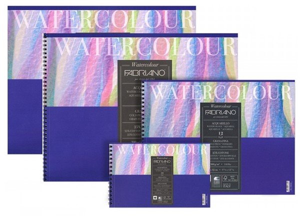 Bloc encolado 1 lado 36x48 300 g 12 hojas grano fino Fabriano Watercolour