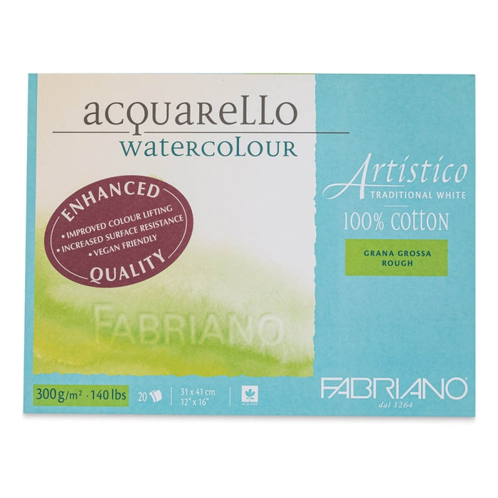 Bloc encolado a 4 lados 31x41 300 g 20 hojas grano grueso (torchon) Fabriano