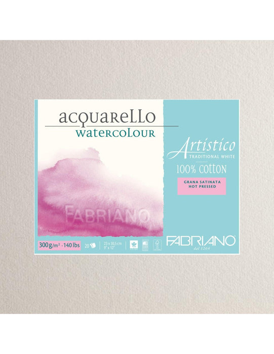 Hojas 100% algodón extra blanco 56x76 300 g 5 hojas grano satinado Fabriano Artistico