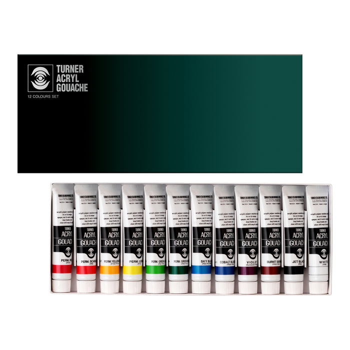 Set 12 tubos Gouache acrílico Turner 20ml