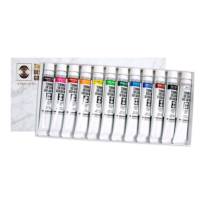 Set 12 tubos Gouache profesional Turner 25ml