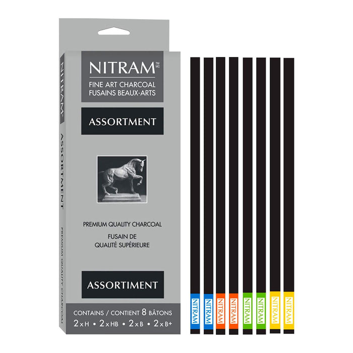 Set surtido 8 carboncillos B+, B, HB y H Nitram