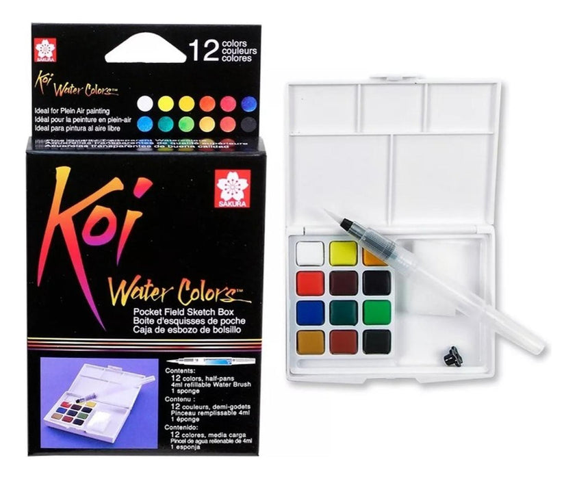 SAKURA - Koi Water Colors Sketch 12 Pastillas