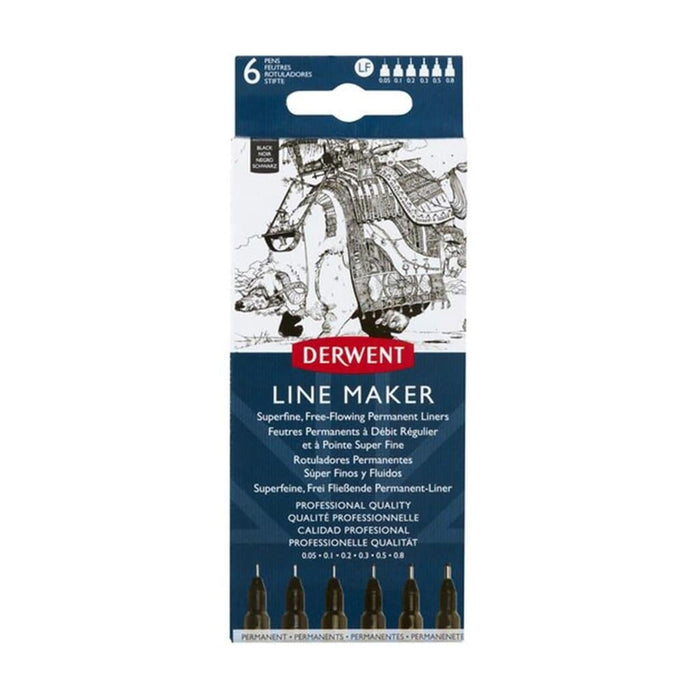 Derwent - Line Maker Black 6 Unidades Set Nº 1