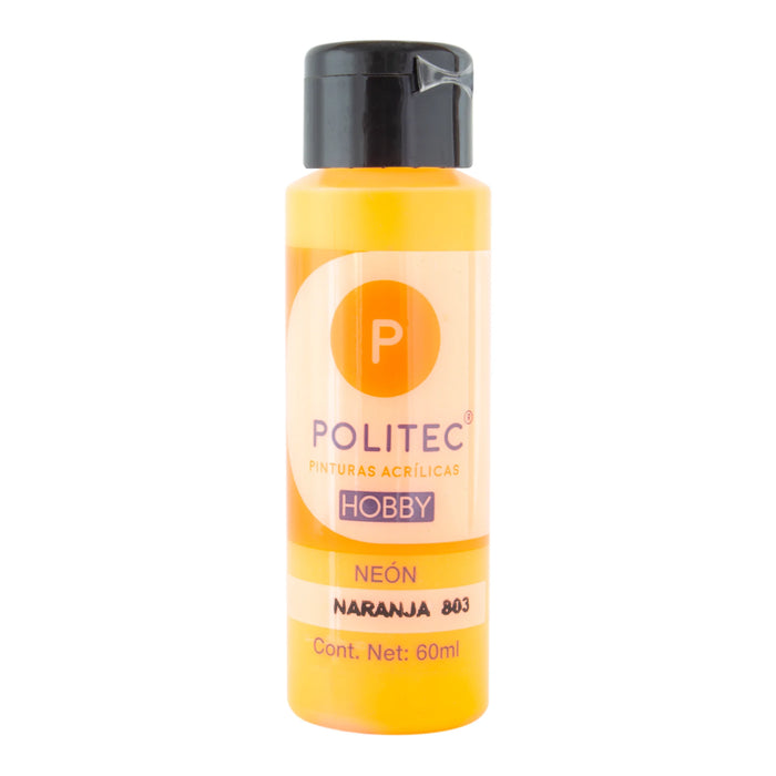 ACRILICO POLITEC HOBBY NEON NARANJA #803 60 ML