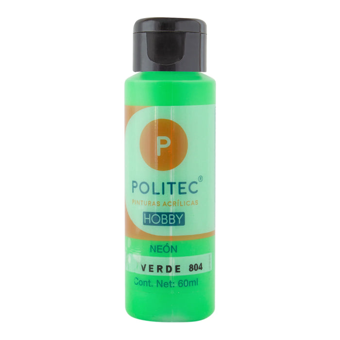 ACRILICO POLITEC HOBBY NEON VERDE #804 60 ML