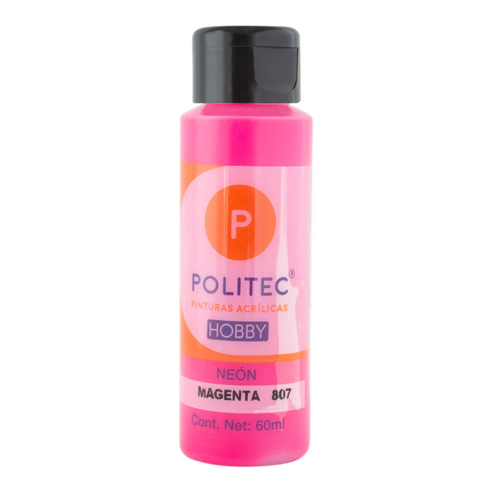 ACRILICO POLITEC HOBBY NEON MAGENTA #807 60 ML