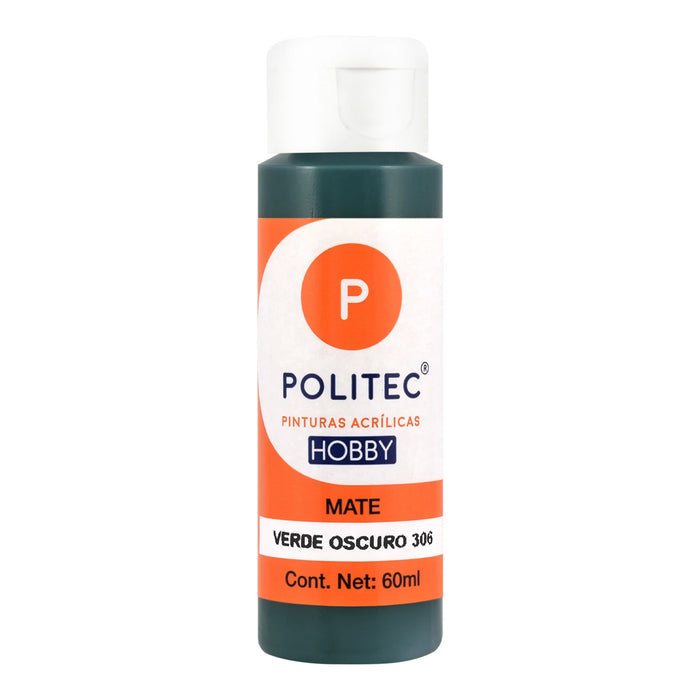 ACRILICO POLITEC HOBBY MATE VERDE OBSCURO #306 60 ML