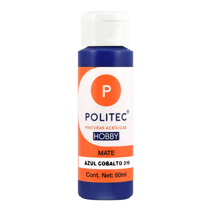ACRILICO POLITEC HOBBY MATE AZUL COBALTO #310 60 ML